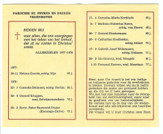 Prentje PAROCHIE ST PETRUS EN PAULUS  VROENHOVEN  ALLERZIELEN 1977-1978 - Religion & Esotérisme