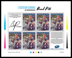 NIGER 2023 MNH Brad Pitt Actor Schauspieler M/S – IMPERFORATED – DHQ2404 - Acteurs