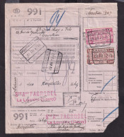 DDFF 580 - Timbres Chemin De Fer S/ Bulletin D'Expédition - Gare De LA LOUVIERE 1947 - S.A. FAGROBEL à BOUVY - Documentos & Fragmentos