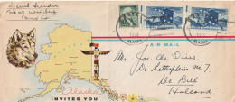 Alaska Invites You 1959, Letter Send To Netherland - Covers & Documents