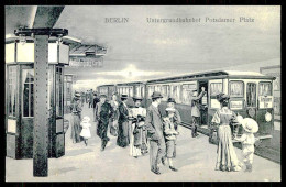 GERMANY - BERLIN - Untergrundbahnhof Potsdamer  Platz. (Ed. L. W. I. B. Nº 308) Carte Postale - Metro