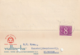 Nederland 1961, Vullinghs, Band-, Veter-  En Elastiekfabrieken N.V., Heeze - Briefe U. Dokumente