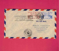 Lettre Par Avion De 1947 Pour La Martinique - YT N° 187 Et 191 - Cartas & Documentos