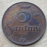 1922 Latvia Circulated Coin 5 Santimi,KM#4,6376 - Latvia