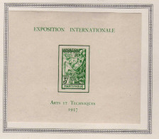 Martinique (1937) - BF Exposition Internationale Arts Et Techniques - Neufs* MLH - Blocks & Sheetlets