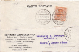 35675# GRANDE DUCHESSE CHARLOTTE CARTE POSTALE HOFFMANN SHAEDGEN Obl ESCH SUR ALZETTE 1925 Pour CORRE HAUTE SAONE - Lettres & Documents