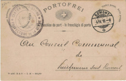 Ganzsache Dienst Canton De Fribourg Pref. De La Glane Romont 1918 > Conseil Comm. - Portofrei - Portofreiheit