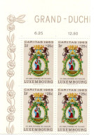 129 - FRANC-MAÇONNERIE (MASONIC) : Luxembourg : Série Bloc De 4 ** CDF + Lettre Avec SYMBOLES Sur Timbres Et Cachet-Luxe - Massoneria