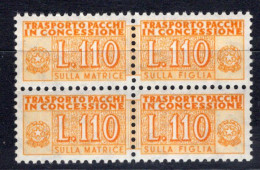 Italia (1955) - Pacchi In Concessione, 110 Lire Fil. Stelle 4° Tipo, Sass. 13/II ** - Colis-concession