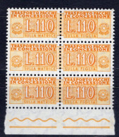 Italia (1955) - Pacchi In Concessione, 110 Lire Fil. Stelle 4° Tipo, Sass. 13/II ** - Consigned Parcels