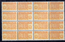 Italia (1955) - Pacchi In Concessione, 110 Lire Fil. Stelle 4° Tipo, Sass. 13/II ** - Consigned Parcels