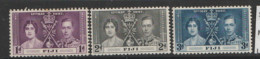 Fiji  1937  SG 246-8  Coronation  Mounted Mint - Fidschi-Inseln (...-1970)