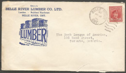 1945 Lumber Hardware Illustrated Advertising Cover 4c War Duplex Belle River Ontario - Postgeschichte