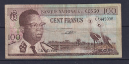 CONGO DR - 1962 100 Francs Circulated Banknote - République Démocratique Du Congo & Zaïre