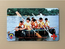 Mint Singapore Telecom GPT Singtel Phonecard, Towards 2002 - Quality Scouting For A Better World, Set Of 1 Mint Card - Singapour