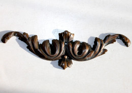 RARE ORNEMENT EN BRONZE ANCIENNE PIECE ORNEMENTATION FEUILLAGE STYLE REGENCE 19,5x6cm / ART DECORATIF (0901) - Bronzes