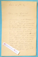 ● L.A.S 1889 Armand De QUATREFAGES Zoologiste Ernest Mouchez Duveyrier Maunoir Lettre Autographe Valleraugue Berthézène - Inventori E Scienziati