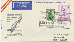 ÖSTERREICH 22.8.1959, Ausstellungsflugpost Von Und Zur LUPOSTA In KÖLN Mit Convair CV-440 (Köln – Frankfurt) Und Viscoun - Erst- U. Sonderflugbriefe