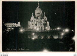 CPM Paris La Nuit Le Sacre Coeur - Paris By Night