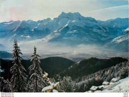 CPM Leysin La Plaine Du Rhone Les Dents Du Midi Et Le Massif Du Trient - Rhône-Alpes