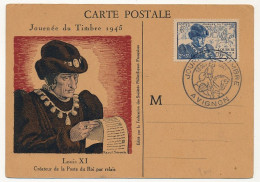 FRANCE => AVIGNON - Carte Officielle "Journée Du Timbre" 1945 Timbre Louis XI - Brieven En Documenten
