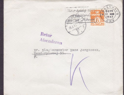 Denmark Slogan Flamme KØBENHAVN Omk. 1947 Cover Brief Brotype KØBENHAVN F. (3) Arr. (Purple Line Cds.) RETUR AFSENDEREN - Storia Postale