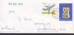 Hungary Ungarn Sonderstempel? BUDAPEST 1974 'Petite' Cover Brief Lettre AMSTERDAM Holland - Storia Postale