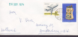 Hungary Ungarn Sonderstempel? BUDAPEST 1974 'Petite' Cover Brief Lettre AMSTERDAM Holland - Brieven En Documenten