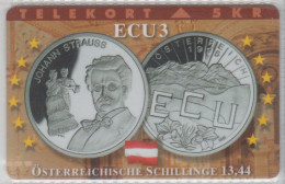 DENMARK 1996 AUSTRIA COIN ECU SCHILLINGE COMPOSER JOHANN STRAUSS CLASSIC MUSIC - Dänemark