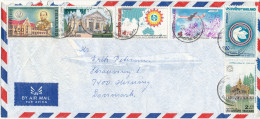 Thailand Air Mail Cover Sent To Denmark With Topic Stamps Incl. MAP - Thailand