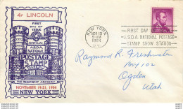 Lettre Cover Etats-Unis FDC Lincoln 19 NOV 1954 - Briefe U. Dokumente