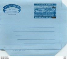 Entier Postal Postal Stationary Grande Bretagne Great Britain Machin Aerogram Guernsey - Guernsey