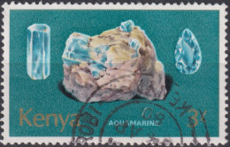 1977 Kenia ° Mi:KE 106, Sn:KE 108, Yt:KE 105, Aquamarine, Mineralien - Kenya (1963-...)