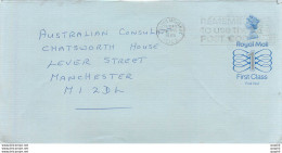 Entier Postal Stationary Great Britain Machin Australian Consulate Manchester - Brieven En Documenten
