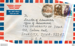 Lettre Cover For University Of Iowa  Inde India - Lettres & Documents