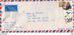 Lettre Cover Inde India University Iowa City - Covers & Documents