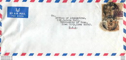 Lettre Cover Inde India University Iowa City - Lettres & Documents