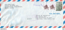 Lettre Cover Chine China University Iowa City - Cartas & Documentos