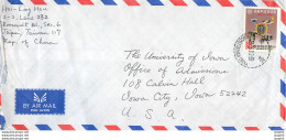 Lettre Cover Chine China University Iowa - Cartas & Documentos