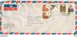 Lettre Cover Inde India University Iowa - Lettres & Documents