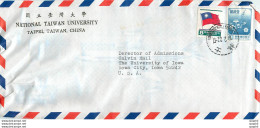 Lettre Cover Chine China University Iowa Taipei - Cartas & Documentos