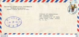 Lettre Cover Chine China University Iowa Cheng Kung - Storia Postale