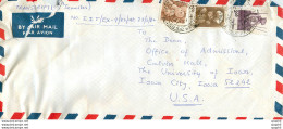 Lettre Cover Inde India University Iowa - Brieven En Documenten