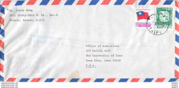 Lettre Cover Chine China University Iowa Chiao Tung - Covers & Documents