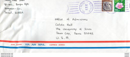 Lettre Cover Coree University Iowa Seoul - Corée Du Sud