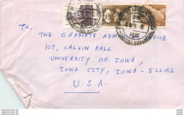 Lettre Cover Inde India University Iowa - Lettres & Documents