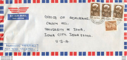 Lettre Cover Inde India University Iowa - Covers & Documents