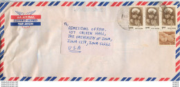 Lettre Cover For University Of Iowa Inde India - Storia Postale