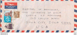 Lettre Cover For University Of Iowa Inde India - Covers & Documents