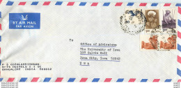 Lettre Cover For University Of Iowa Inde India - Storia Postale